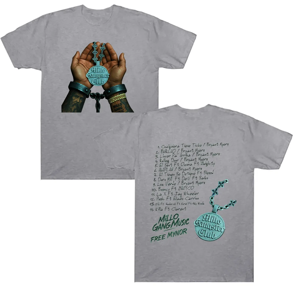 Bryant Myers Millo Gangster Club 2025 T-Shirt Rapper Bryant Myers Grafik-T-Shirt für Männer und Frauen, Retro-Top aus hochwertiger, atmungsaktiver Baumwolle – Detail 6