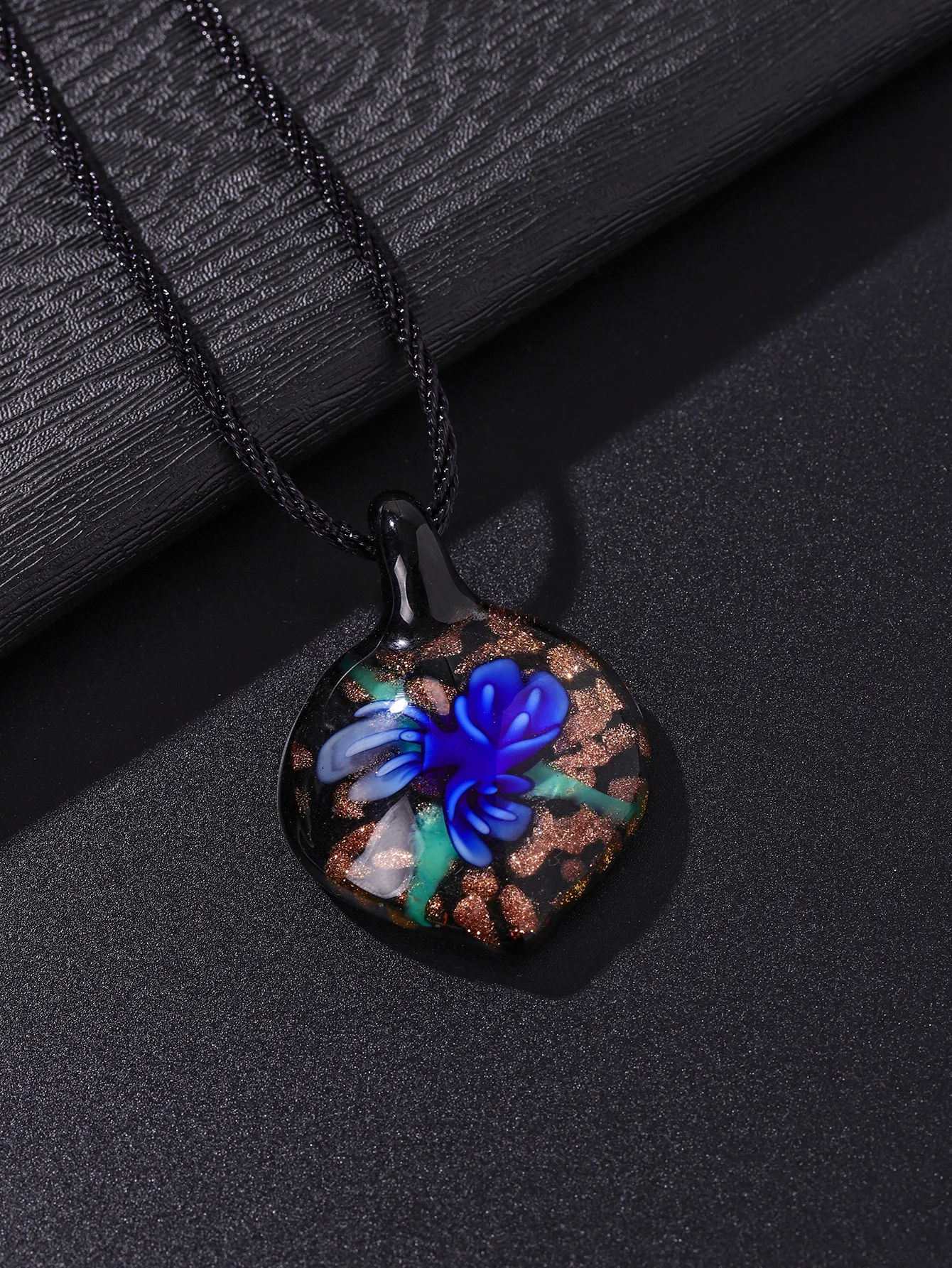 1pcs Murano Lampwork Glass 3D Flower Peach Pendant Beauty Necklaces For Women\'s Gift Choose color