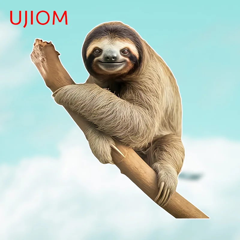 UJIOM Amusing Sloth Animal Cute Peeking Wall Stickers Personality Waterproof Skateboard Living Room Decal Vestibule Decoration