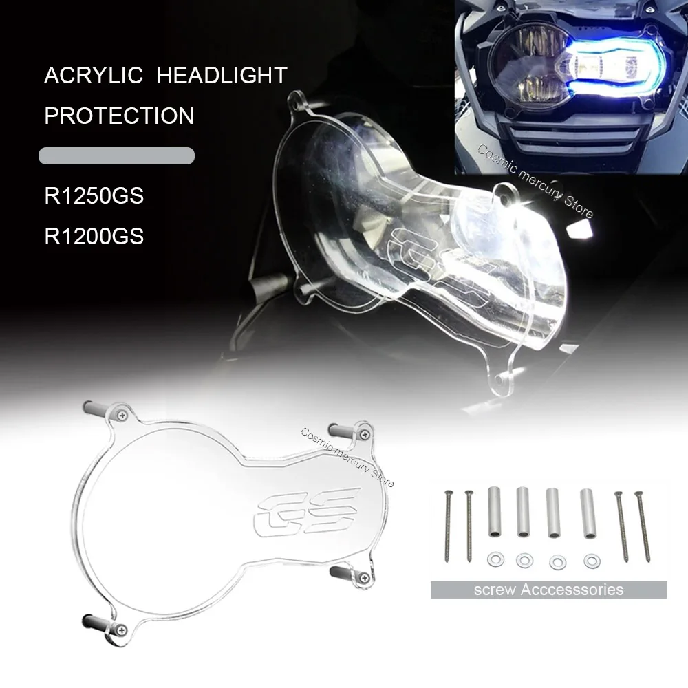 For BMW R1200GS R1250GS Motorcycle Headlight Protector Light Cover Protective Guard Acrylic
