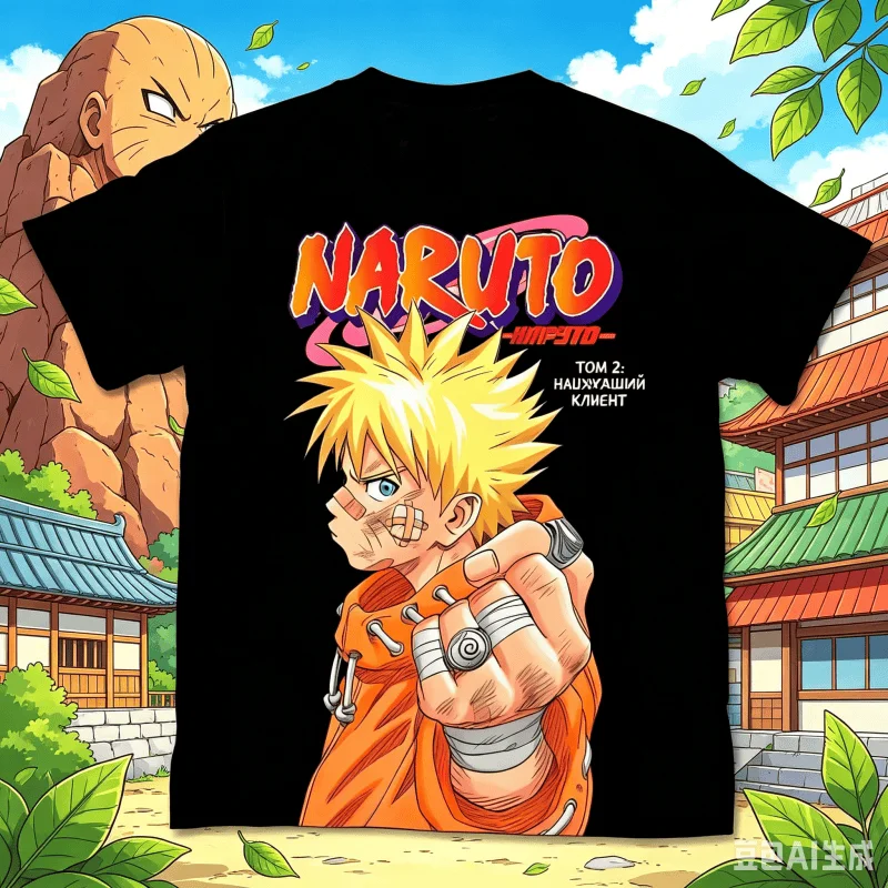Summer Naruto Manga Retro Cartoon Naruto Print Cotton Men's Short Sleeved T-shirt Kids and Unisex Neck Round Tee boys and girls
