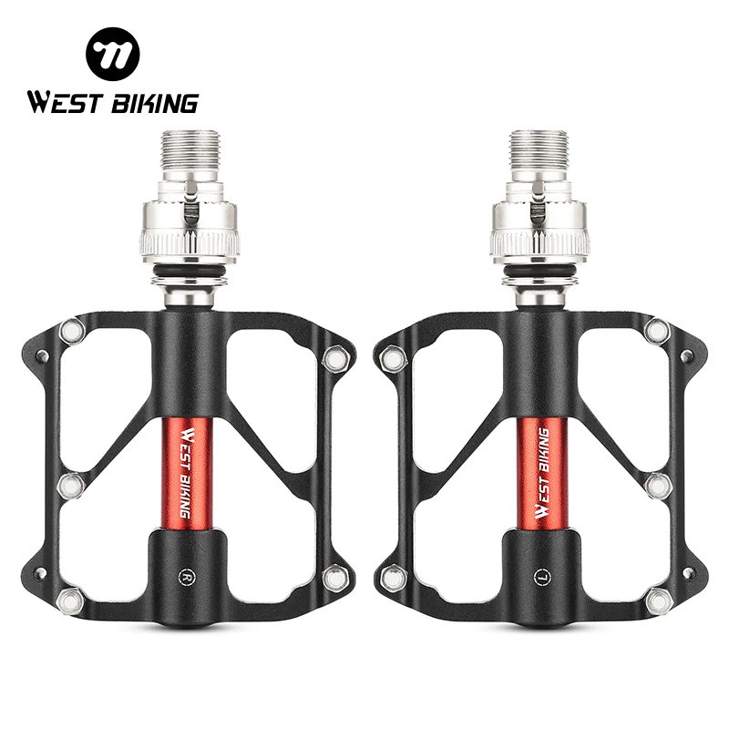 

WEST BIKING Bicycle Pedals Quick Release Pedal 3 Bearing Ultra-light CNC Aluminum Alloy MTB Road Cycling Non-slip Bike Pedal