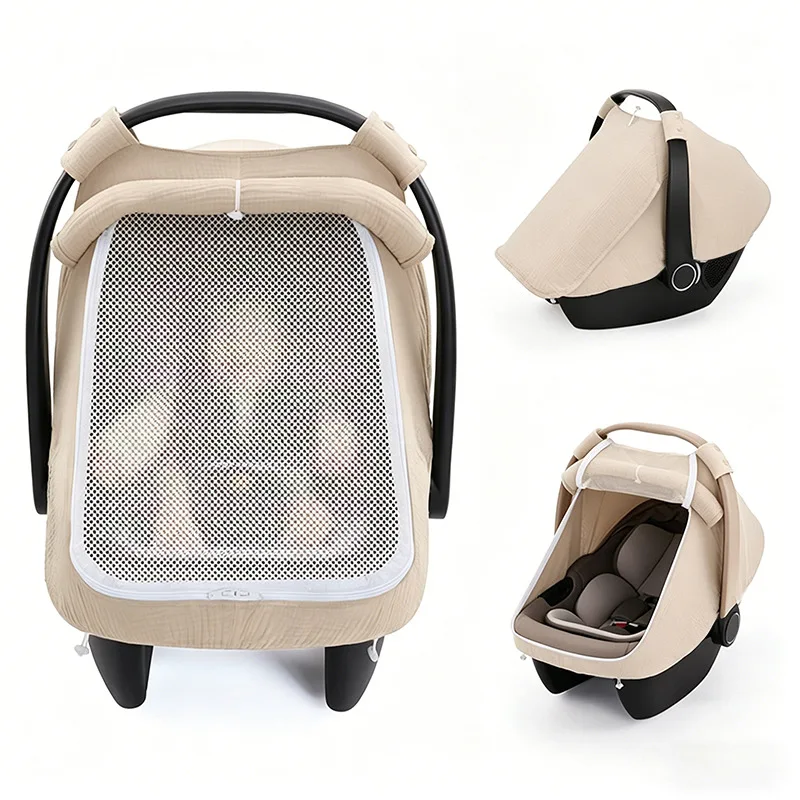 Car Seat Covers for Babies, Summer Baby Car Seat Cover for Boys Girls with Breathable Window Lightweight Infant Car Seat Canopy