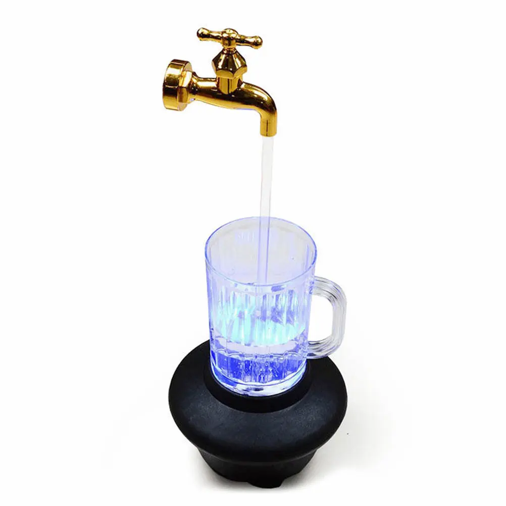  1 Set Courtyard Water Fountain Decor Invisible Flowing Spout Water Fountain Faucet Art Decorations (Eu Plug)