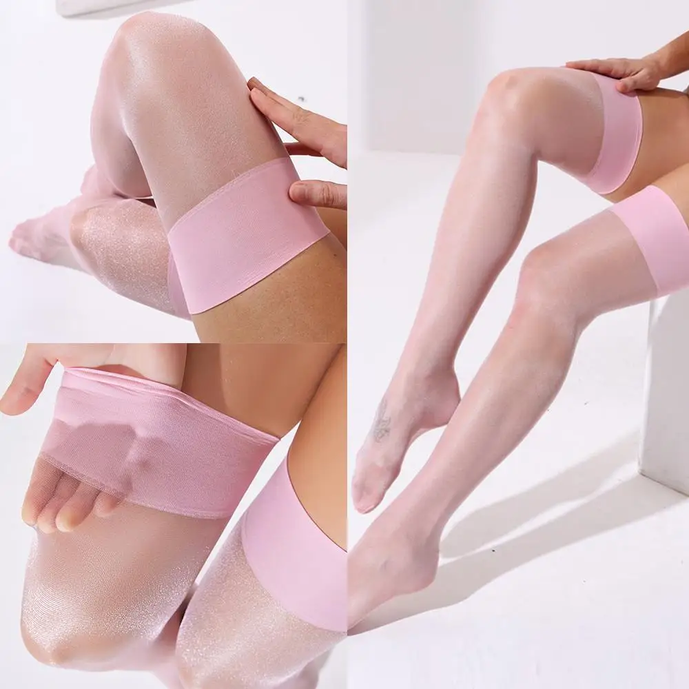 

Wide Screw Holes Silky High Socks Thigh High Stockings Transparent Stocking 3D Shiny Socks Ultra Thin Women Shining Stockings