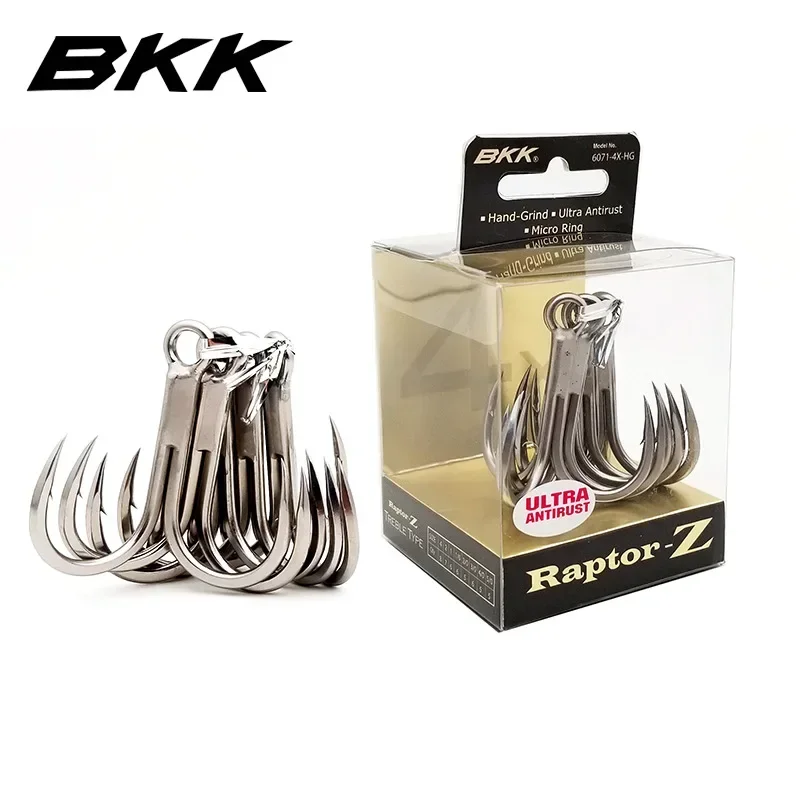 

Тройные Крючки BKK Raptor из высокоуглеродистой стали, тройные рыболовные крючки, прочные острые Крючки для снастей для пресной и соленой воды