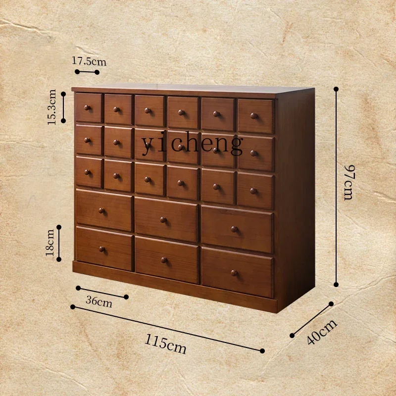 

XL3 floor-to-ceiling solid wood bedroom drawer-type bedside locker against the wall Multi-layer large-capacity locker