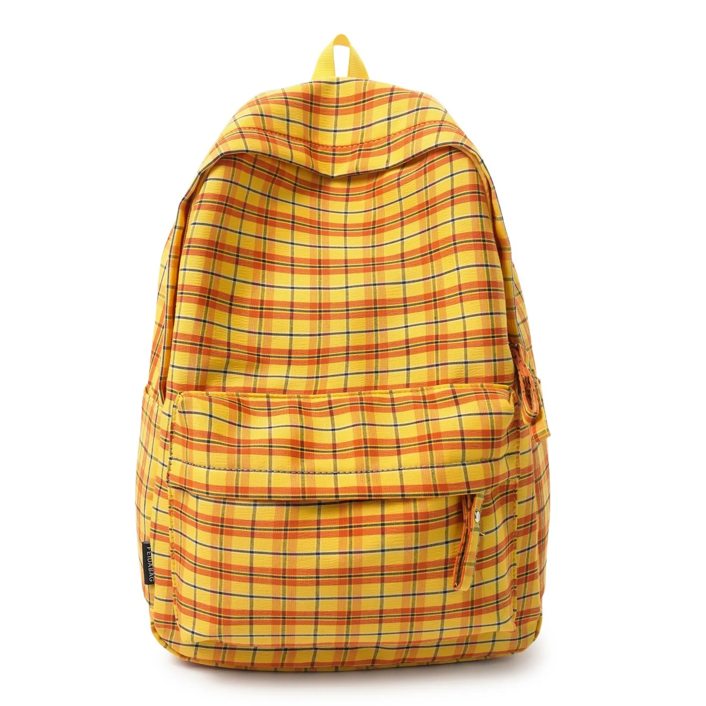 

Simple Plaid Nylon Backpack Retro Large Capacity Casual Backpack with Multiple Pockets Suitable for Daily and Student Use