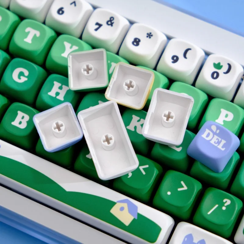 الأبيض الألبان البقرة المزرعات موضوع Keycap الحرارية التسامي MOA الملف الشخصي أغطية المفاتيح لملحقات لوحة المفاتيح الميكانيكية قبعات المفاتيح المخصصة