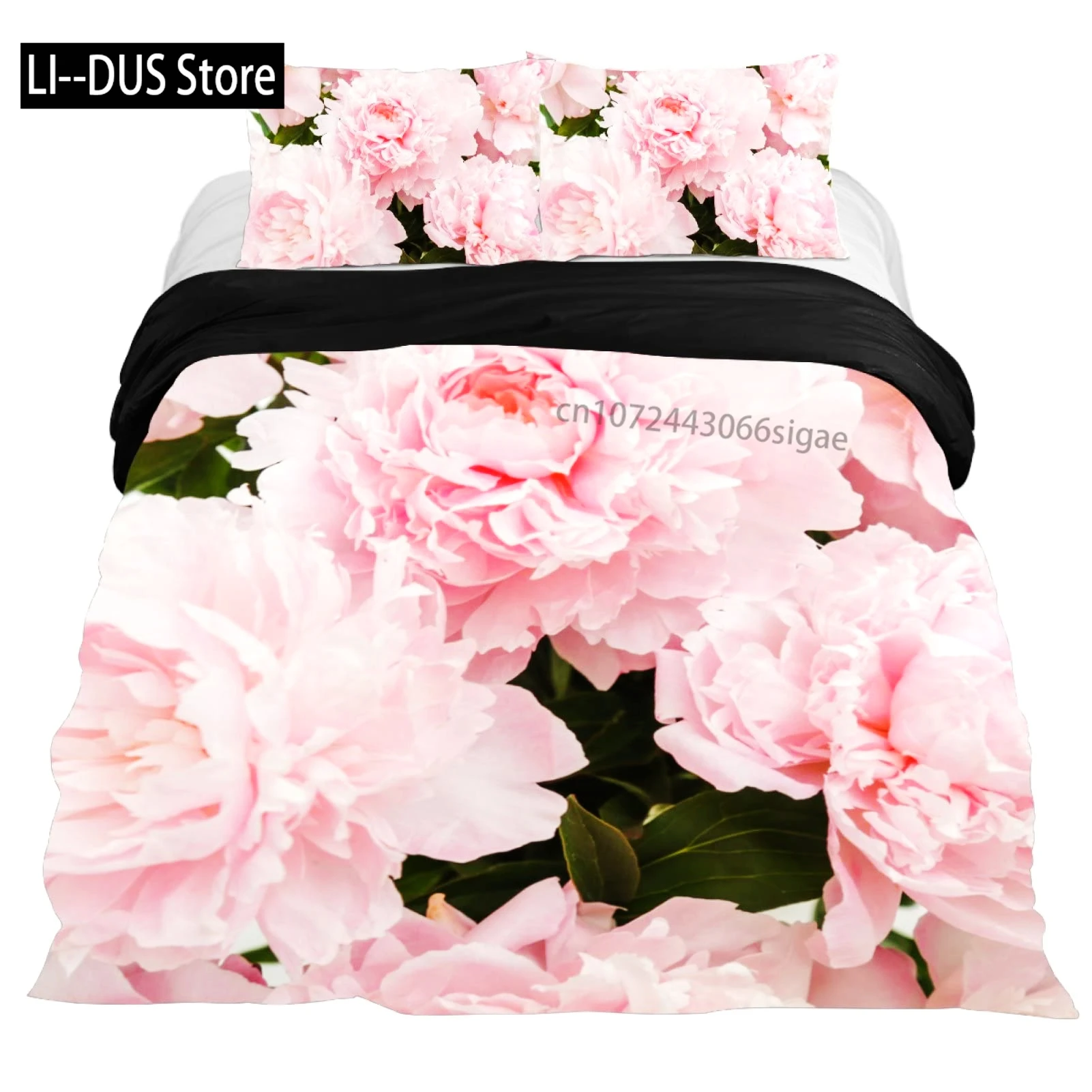 

Duvet Cover Set Queen Floral Bedding Elegant Peony Bedding Soft Comforter Cover Set with With 2 Pillowcases 3Pcs Queen Full Size