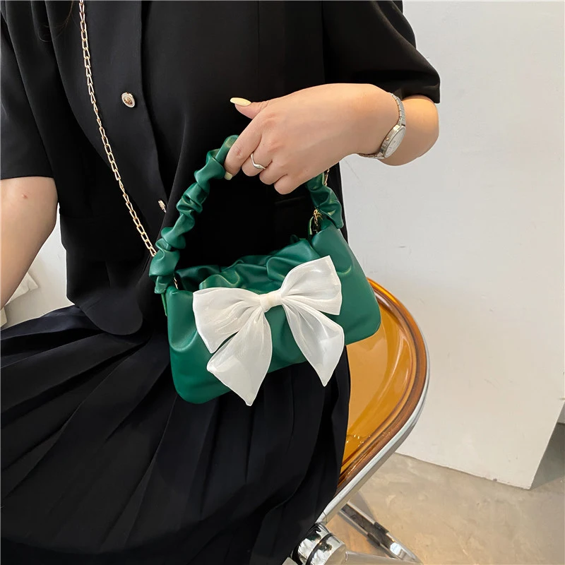 Women BowKnot Handbags Fashion Chain Shoulder Bags Messenger Bags PU Leather Bags 