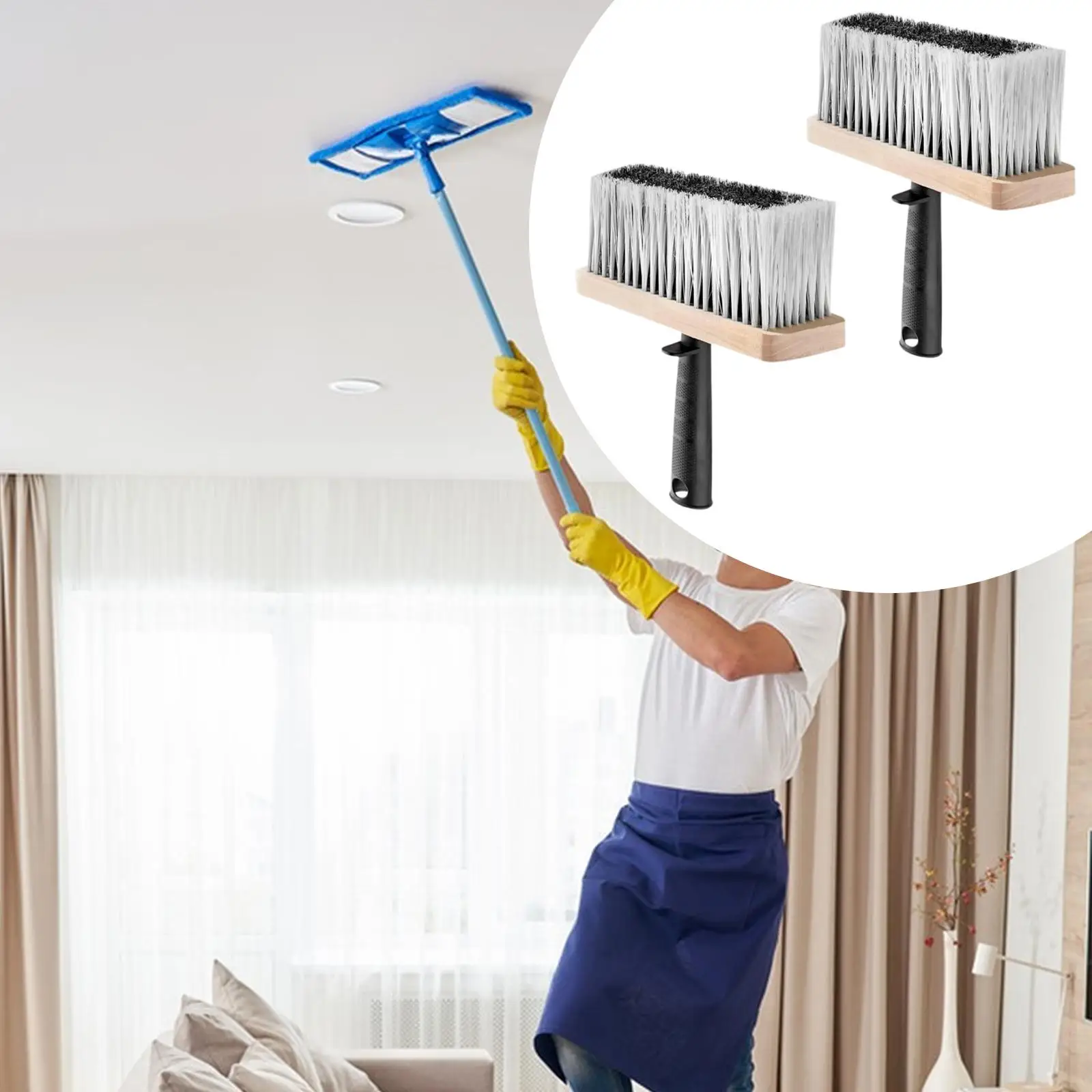 Reusable Cleaning Brushes with Handle Fine Detail Brush Set Professional Cleaning Tool for Car and Home