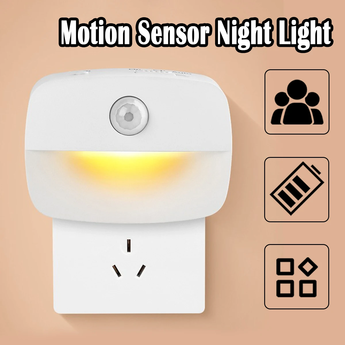 Portable Led Night Light Sensor Lamp Mini Night-light Us-plug Sleep-light Automatic-stairs Lights Bed Eu-plug Warmer Automatic