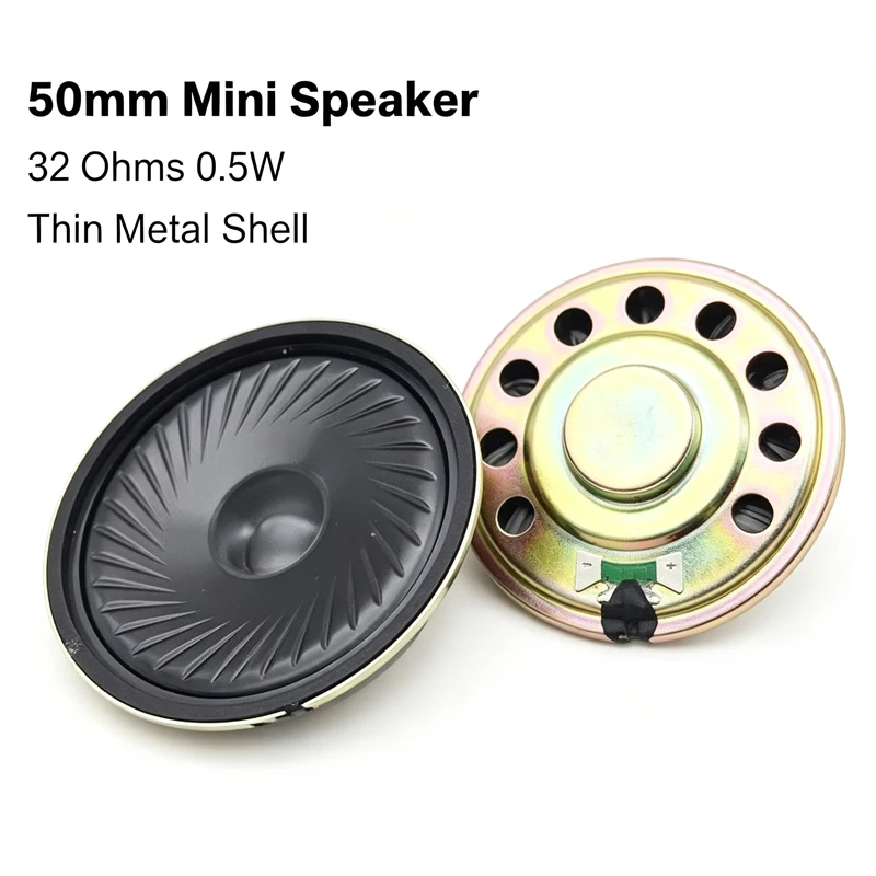 2 Stück/Set Neuer ultradünner Lautsprecher 32 Ohm 0,5 Watt 0,5W 32R Lautsprecher Durchmesser 50MM 5CM Dicke 9MM – Detail 1