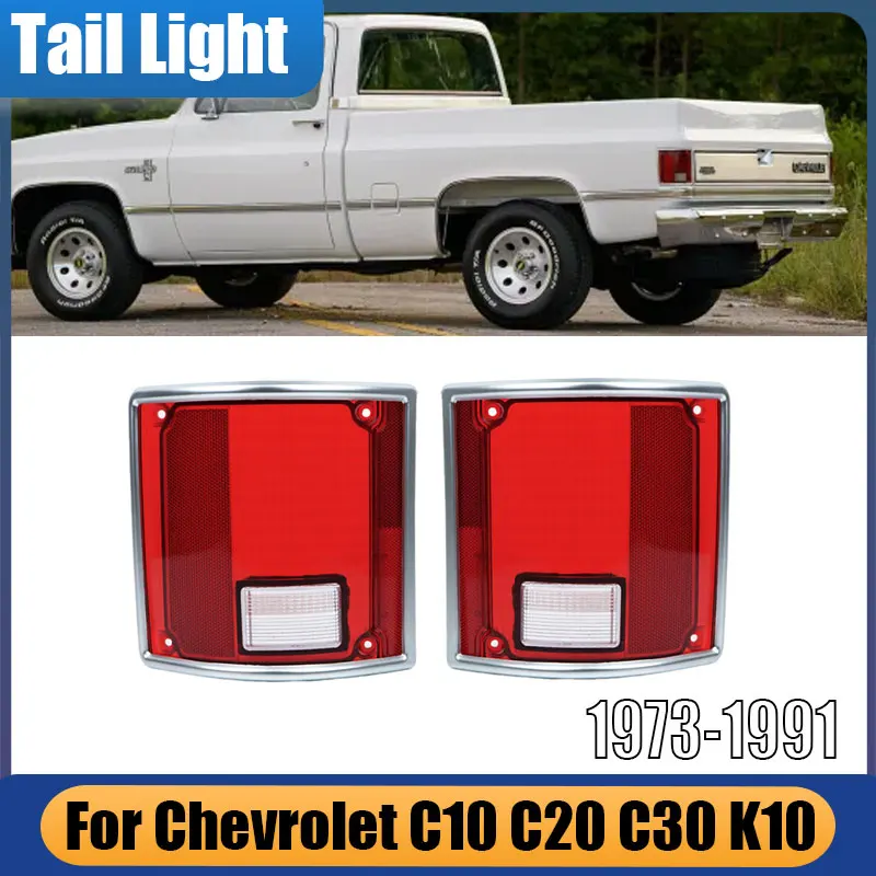 

For Chevrolet C10 C20 C30 K10 1973-1991 1 Pair Rear Bumper Tail Light Rear Signal Lamp Brake Light Car Taillight Car Accessories