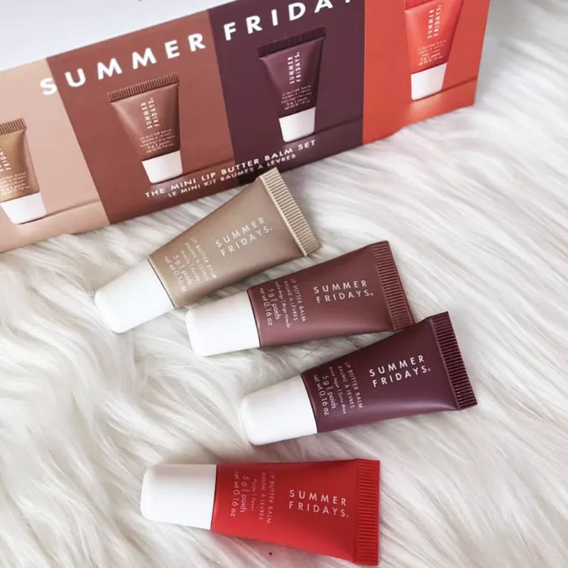 Summer Fridays Lip Butter Balm Gift Set Hydrating Lip Care Kit Moisturizer for Dry Chapped Lips Multi Shade Lip Balm for Ladies