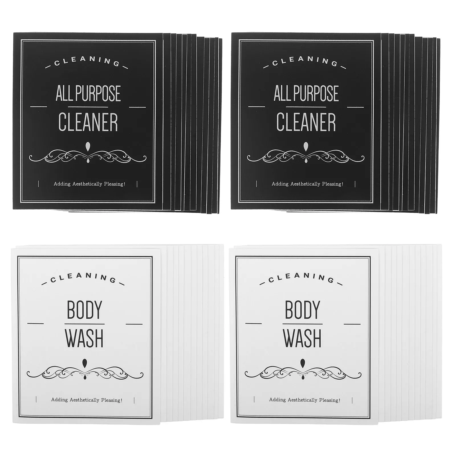 Juego de 240 Etiquetas para Baño, Impermeables, Removibles, Autoadhesivas, para Dispensadores de Champú, Jabón, Botellas, Frascos, Gel de Ducha