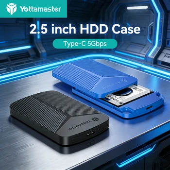 Caja para disco duro Yottamaster de 2,5 pulgadas, caja para disco duro SATA a USB3.0, caja externa para disco duro, compatible con 4TB para PC y portátil 1