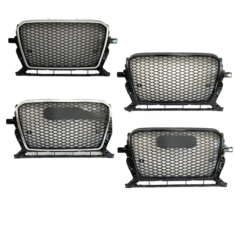 

For Audi Q5 2013 2014 2015 RSQ5 Grille Replacement Honeycomb Car Gloss Black Chrome Q5 Front Grill
