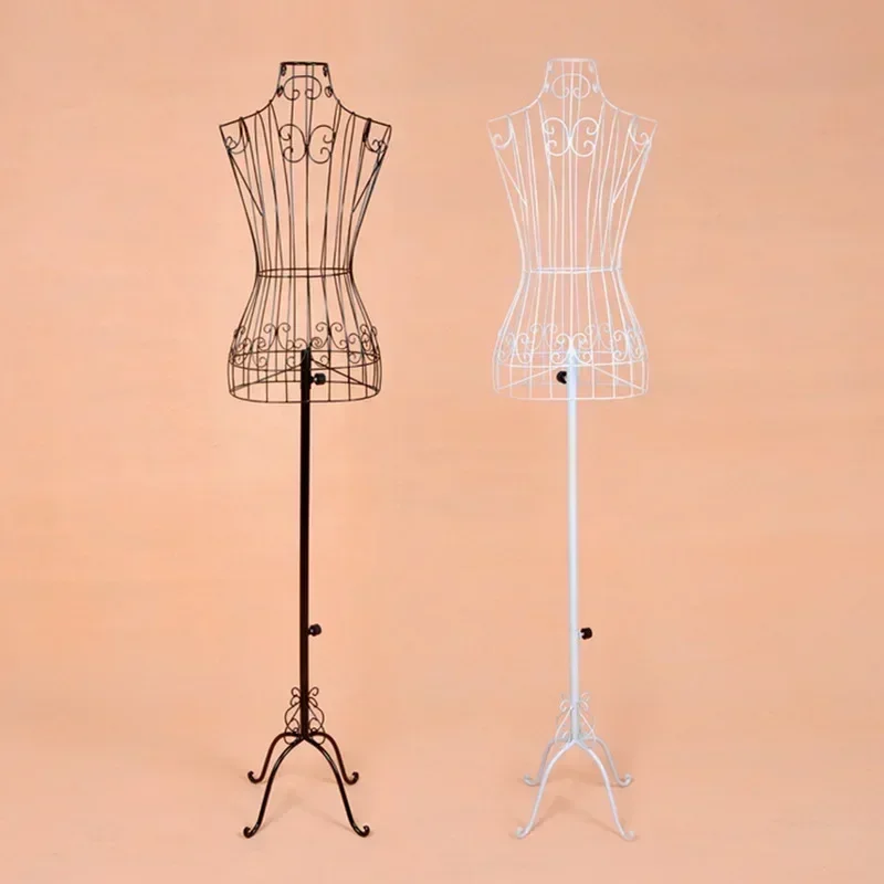 Iron Torso Upper Body Manikin For Photography Display Female Mannequin Clothes Hanging Metal Tripod Base Clothing Forms Holder