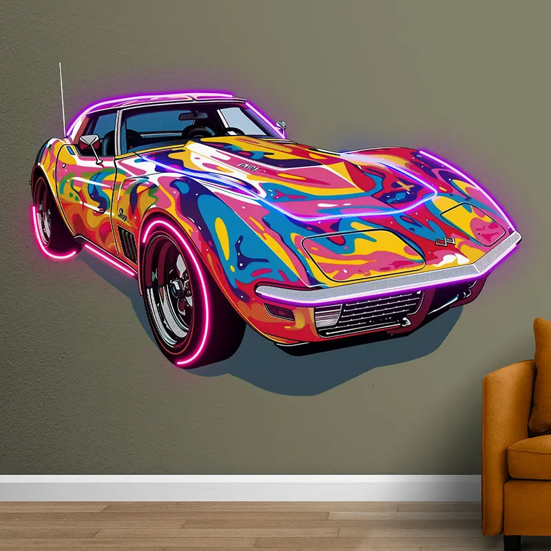 Cool Car For Kids Bedroom Wall Decoration LED Neon Sign