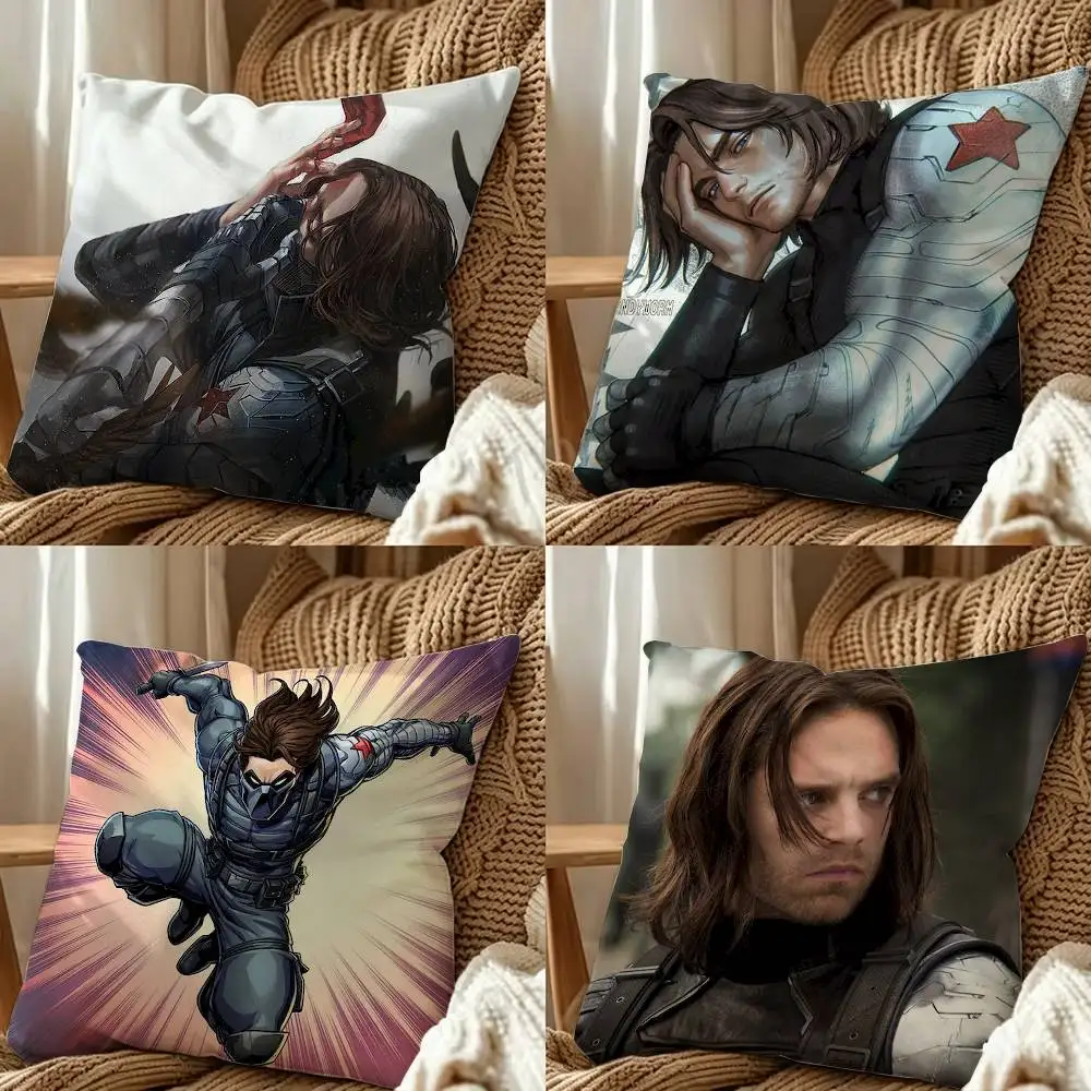 Bucky Barnes Winter Soldier  Double-Sided Printed Cushion Cover Bedroom Bedside Sofa Pillow Case