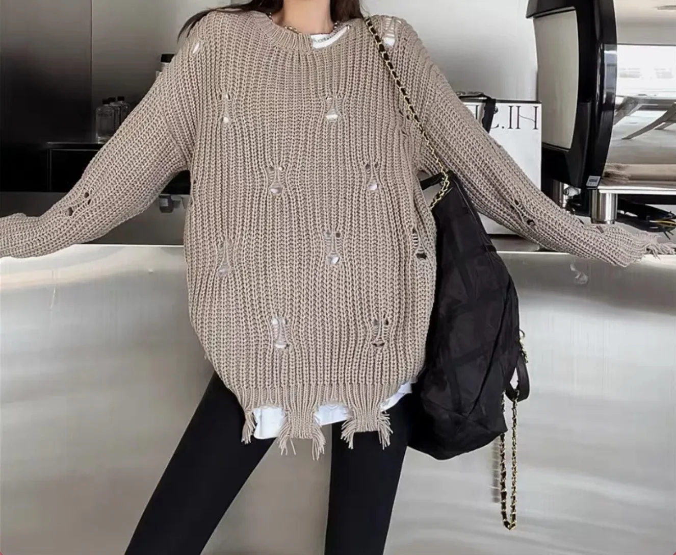 2024 Autumn Winter Women\'s Batwing Sleeve Knit Pullover Sweater - Loose Fit High Neck Christmas Knitwear Top