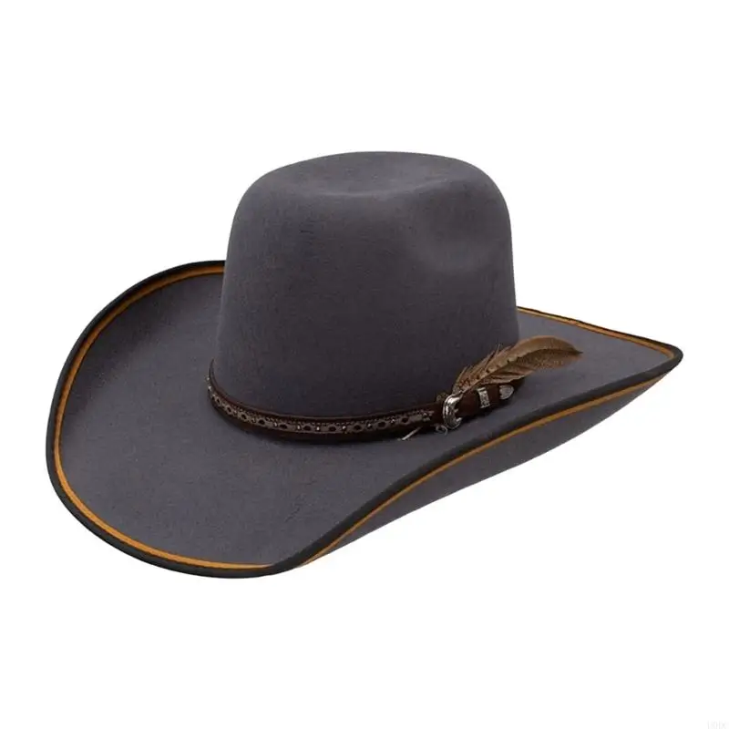 

Vintage Styles Felts Cowboy Hats Breathable Construction Comfortable Outdoor Hat for Adults and Youth Y166