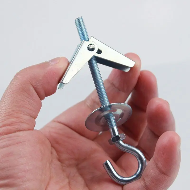 2PCS Plasterboard Ceiling Hooks Hanging Load Advertising Painting Threaded Rings Flag Clips Hooks Wall Fixing Hooks Hanger