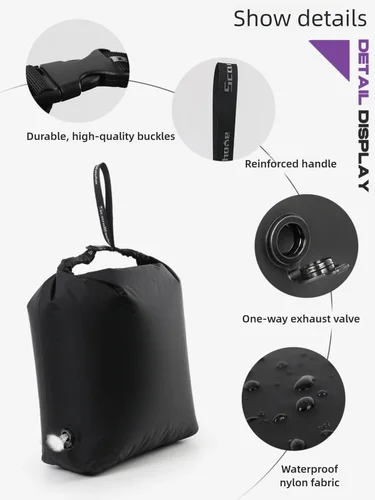 Imagen 2 del producto Bolsa de compresión al vacío para equipaje, bolsa de almacenamiento al vacío reutilizable sin bomba, 70% de ahorro de espacio, impermeable, bolsa de embalaje sellada para ropa de viaje