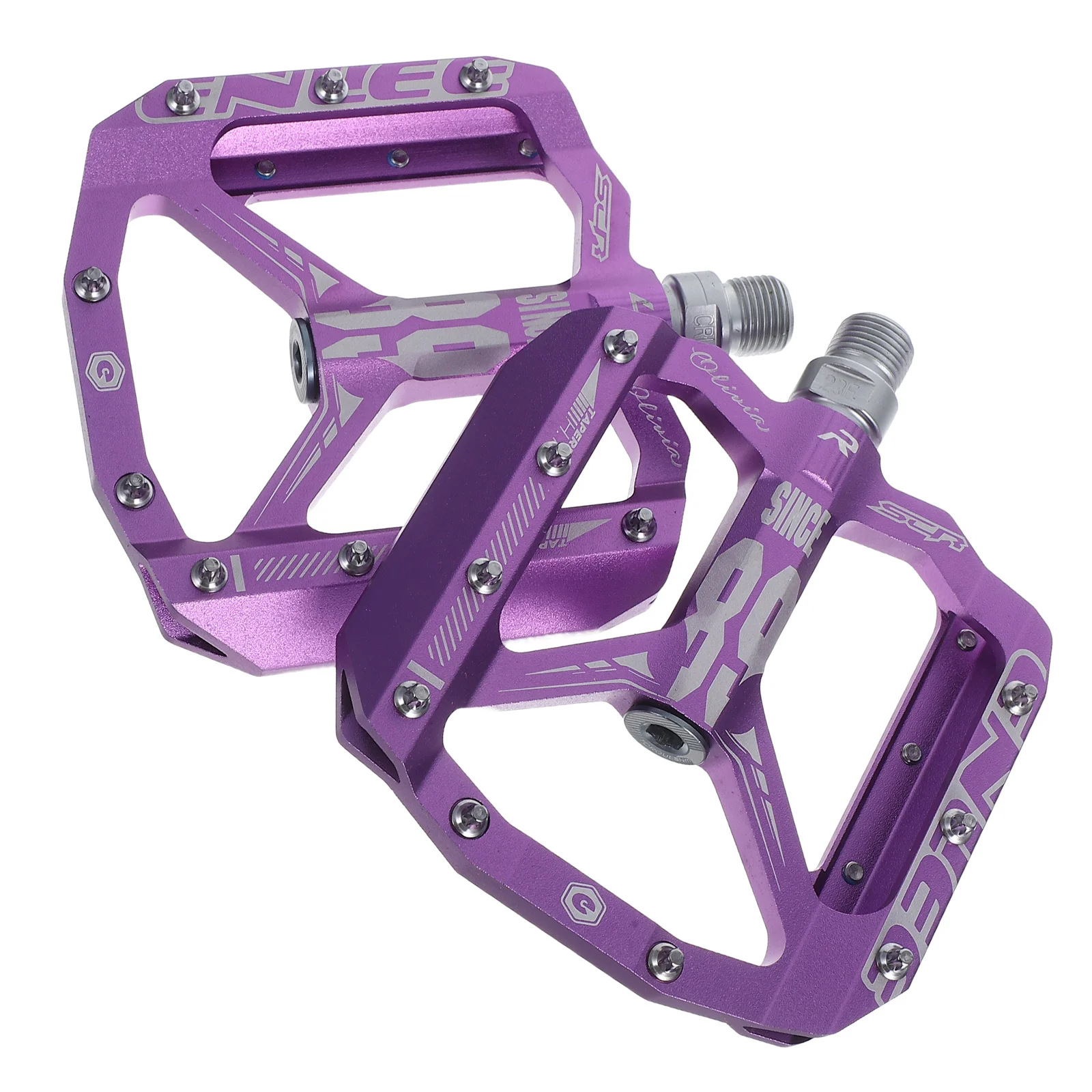 

1 Pair Universal Mountain Bike Pedals Purple Non-Slip Triple Sealing Rings Sliding Friction Reduction Bearings For Road