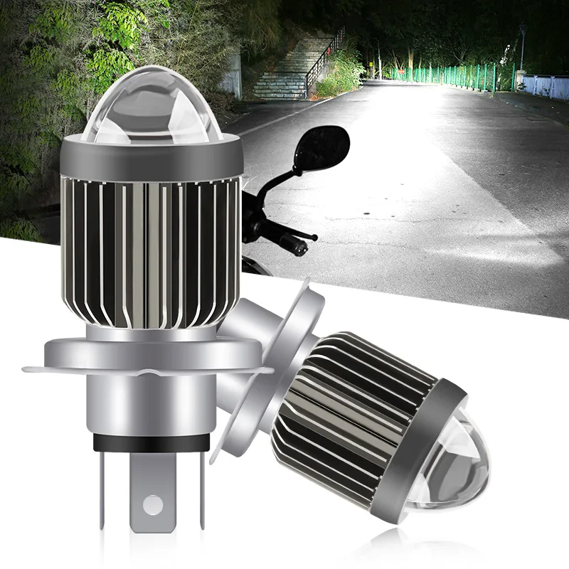 

1PCS 1320LM H4 LED Motorcycle Headlight H6 BA20D P15D Led Lens White Yellow Hi Lo Beam Motorbike Scooter Running Light Lamp