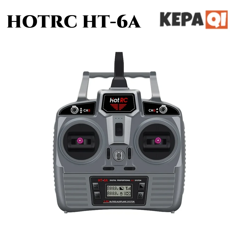 Transmissor de canal Hotrc com controle remoto, asa fixa, modelo de veículo multi-eixo, novo, Ht6a, 2.4ghz, 6ch, Pwm, 2023