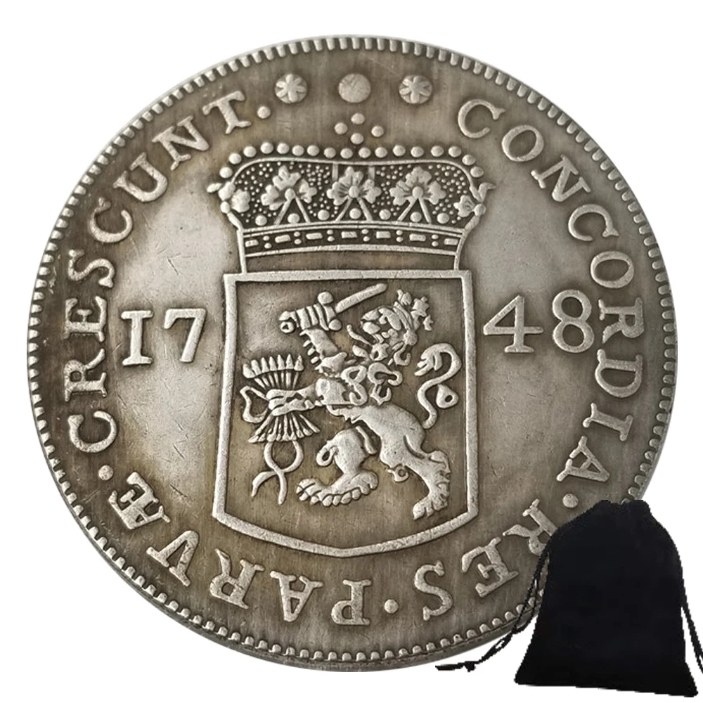 1748 Ancient Netherlands Goddess Luxury Couple Art Coin Memorial Pocket Gift Coin/Europe Lucky Commemorative Coin+Gift Bag