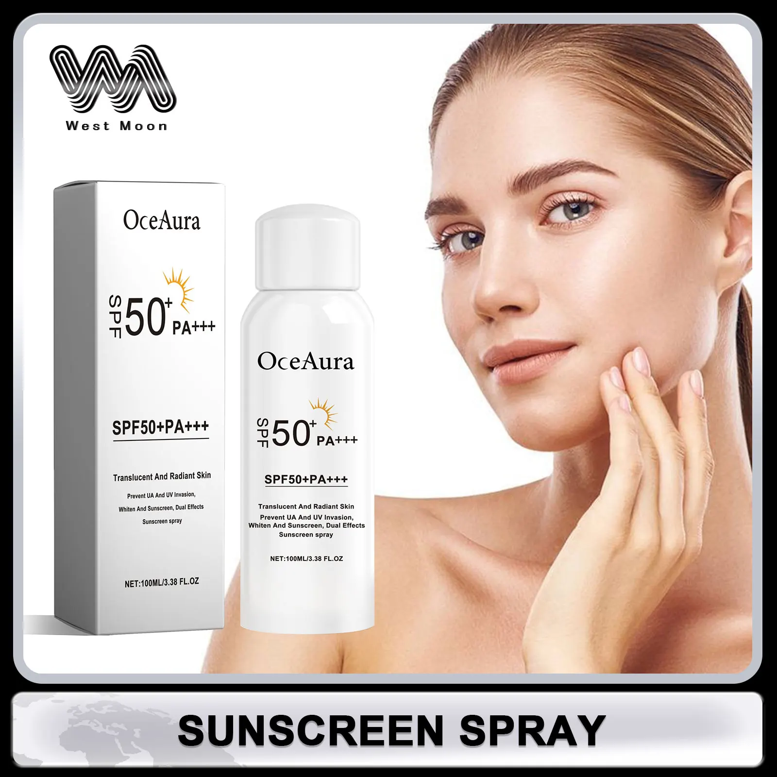 Sunscreen Spray Uv Resistance Preventing Sunburn Refreshing Skin Moisturizing Oil Control Body Protection Spf50+ Sunblock Spray