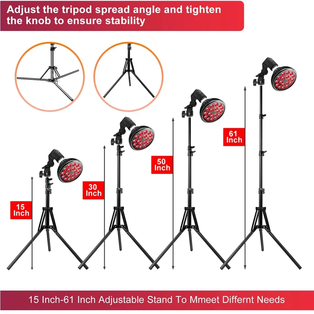 Lámpara de luz roja LED de un solo y doble Chip con soporte, terapia infrarroja cercana de 660nm y 850nm para el cuidado de la recuperación de la piel de la cara, alivio del dolor corporal