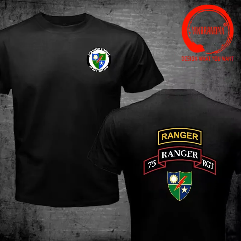 Novely Design US Army 75th Ranger Regiment Ranger School Shirt Men Fashion Trendy Casual Clothing Stylish Tops Tee Shirt Leisure