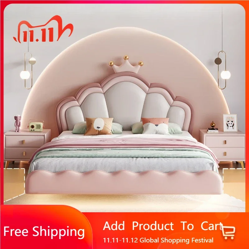

Italian Girls Childrens Bed Luxury Pretty Pink Safe Comferter Bed Princess Loft Aesthetic Cama Solteiro Entrance Hall Furniture