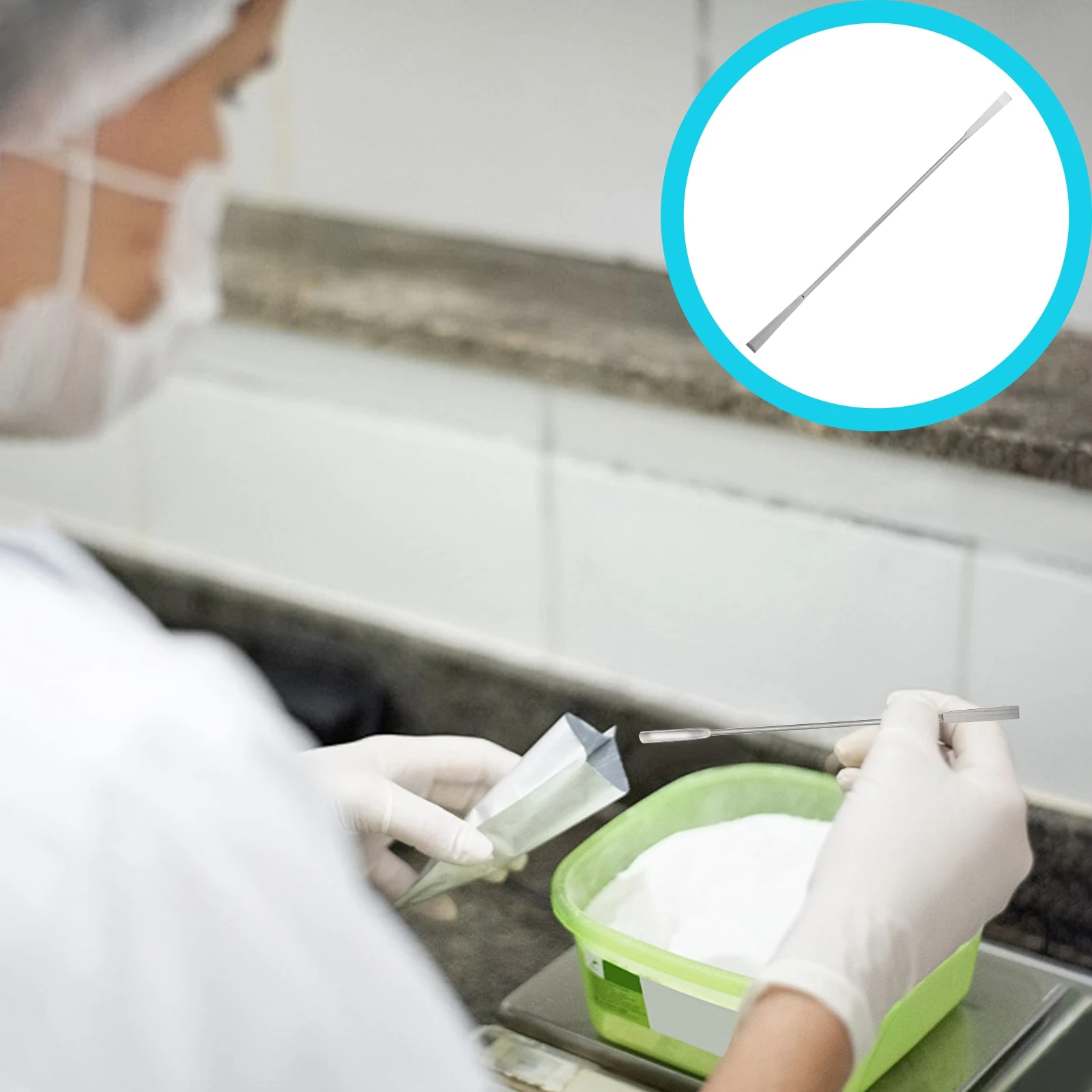 

Stainless Steel Scrapers 20Cm Double Ended Spatula Laboratory Powder Granular Home Lab Restaurant Teaching Equipment
