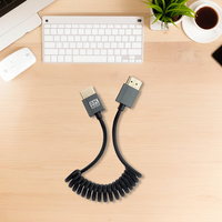 8K Ultra HD HDMI-Compatible To HDMI-Compatible Coiled Cable 8K@60Hz 4K@120Hz Extension Converter for Camera/Camcorder/PC/Monitor