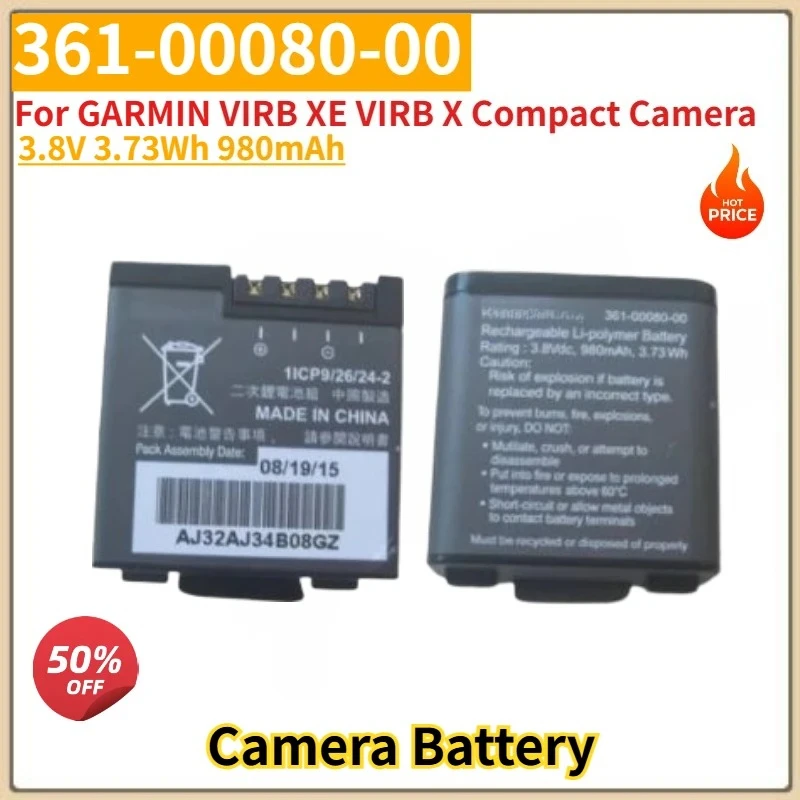 High Quality 361-00080-00 Replacement Battery 3.8V 3.73Wh 980mAh for GARMIN VIRB XE VIRB X Compact Camera Brand New
