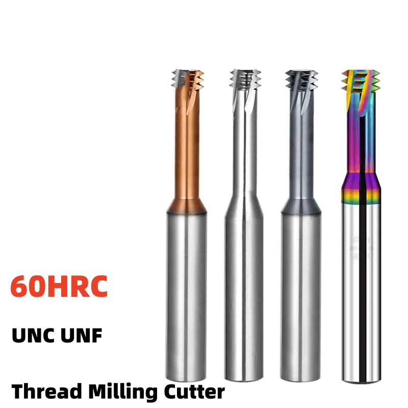 

1PCS CNC 60HRC 3Flute Machine Solid Carbide Thread Milling Cutter UNC UNF1-64 2-56 6-32 10-24 1/4 8-36 10-32 7/16 5/16