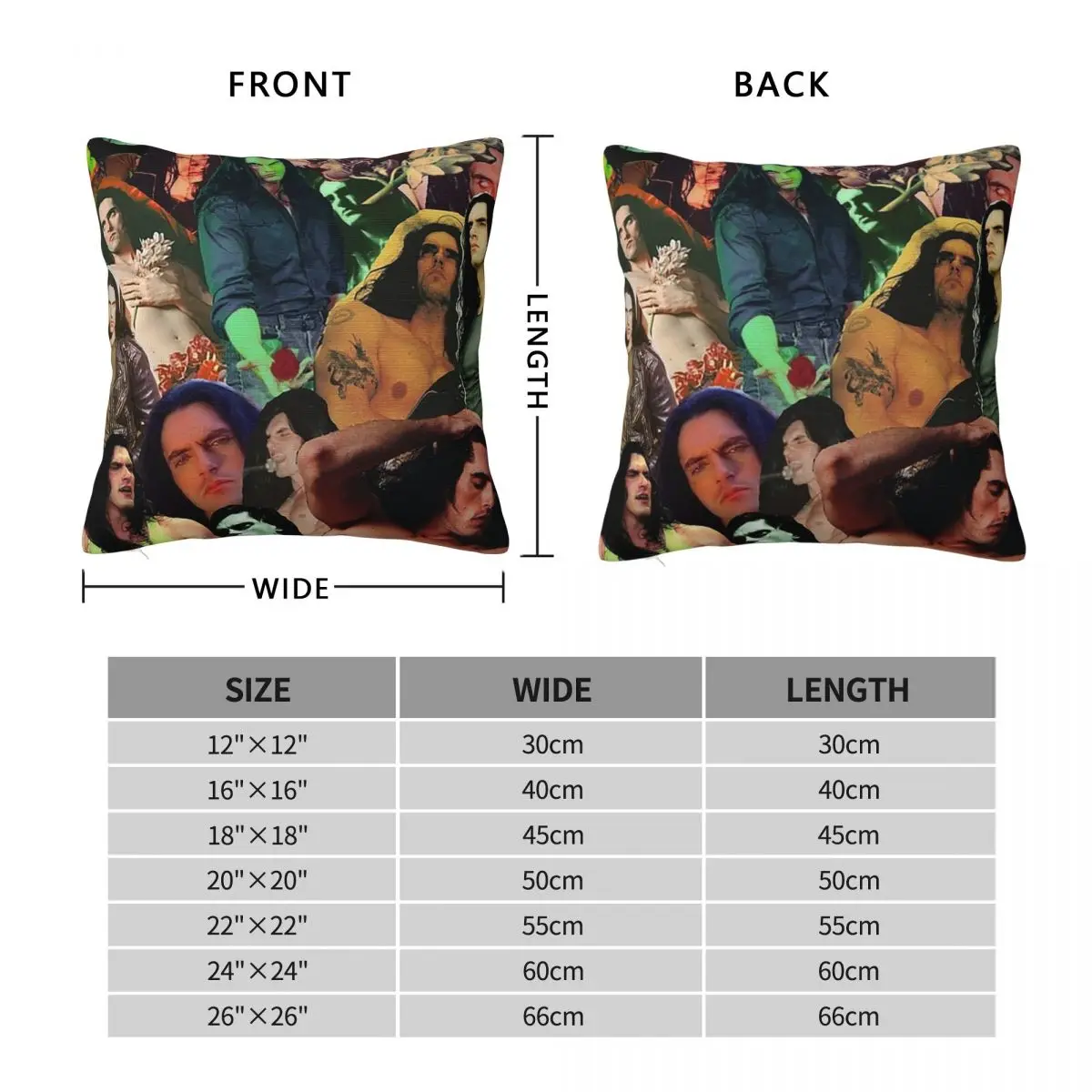 Type O Negative Peter Steele Dark Goth Square Pillowcase Pillow Cover Polyester Cushion Decor Comfort Throw Pillow for Home Sofa