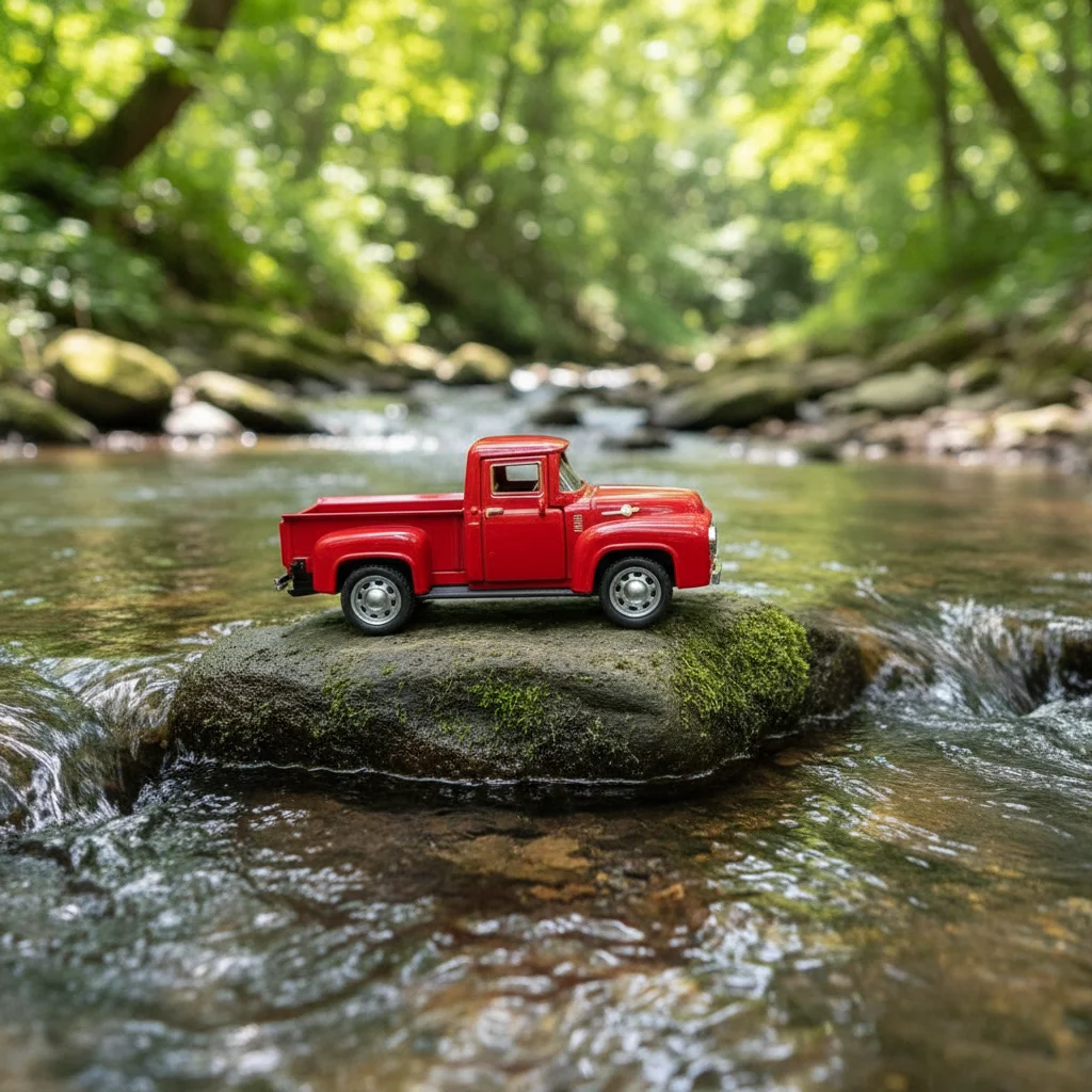 Red Metal Truck Model Vintage Alloy Mini Pull-Back Diecast Car Collection Decor Boys Children's New Year Christmas Toy Gift
