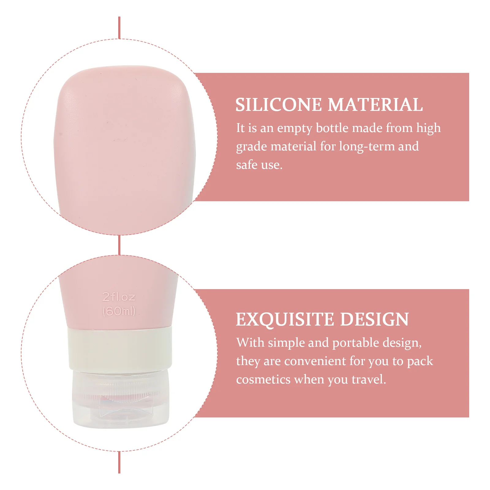 مجموعة واحدة من زجاجات التعبئة الفرعية المصنوعة من السيليكون، موزع لوشن السفر المحمول، زجاجات صغيرة قابلة لإعادة الملء مانعة للتسرب للشامبو #1