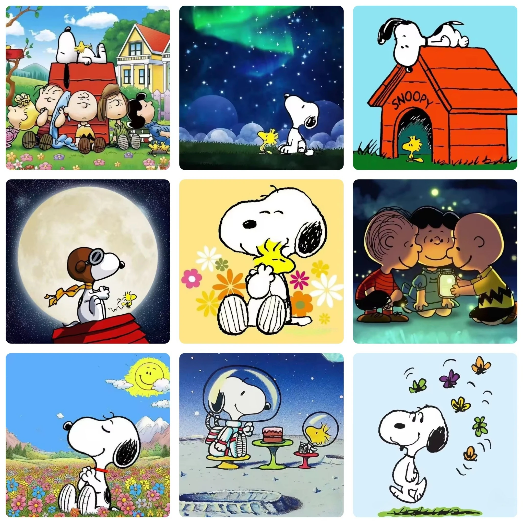 DIY 5D Diamantmalerei, Snoopy Cartoon-Charakter Kunst, Hobby-Bastelset für die Wanddekoration zu Hause, ideales Geschenk für Kunstliebhaber