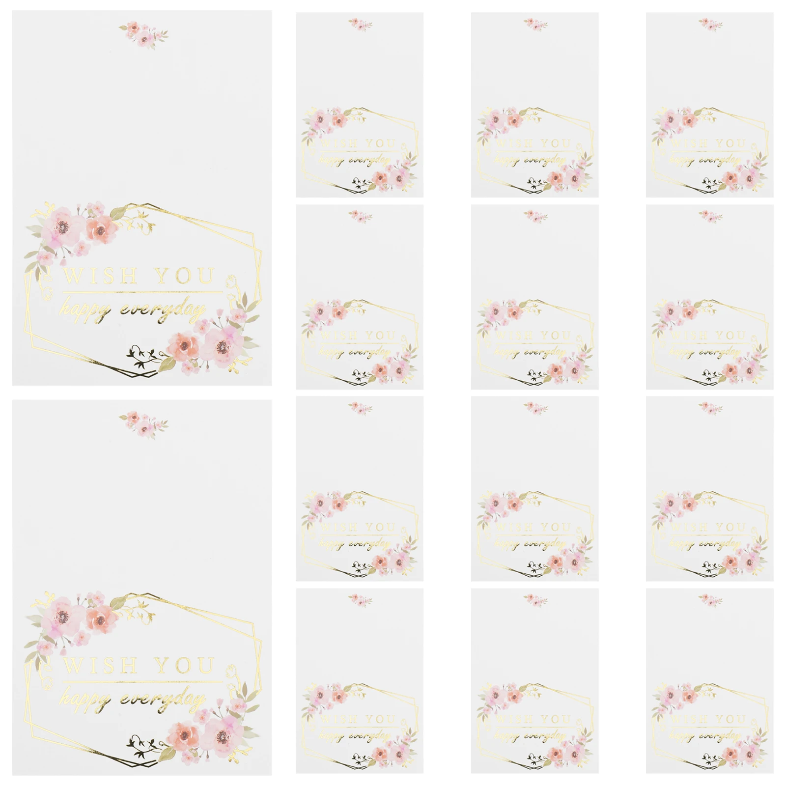 

50pcs Greeting Cards Thank You Cards Flowers Elegant Watercolor Golden Foil Holiday Birthday Teacher Appreciation Business