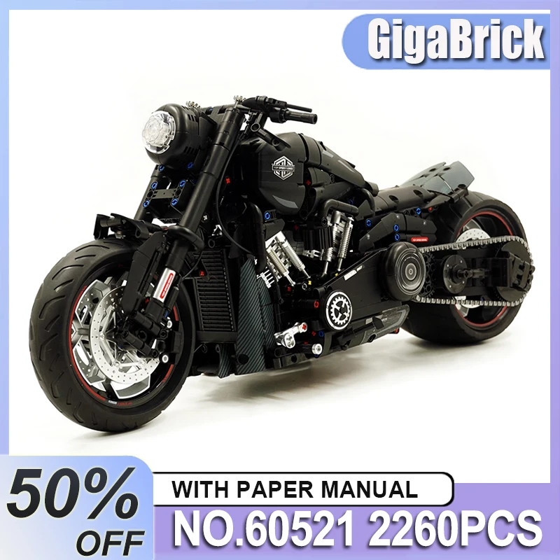 

GULY 60521 MOC персонализированные технические виды спорта крутой черный рыцарь модель мотоцикла блоки кирпичи головоломка DIY игрушка рождественские подарки дети