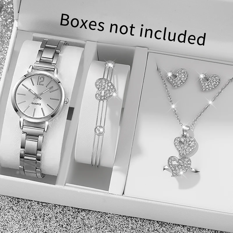 6-piece women's watch+accessory set, new fashionable watch+elegant accessories, the best choice for gift giving