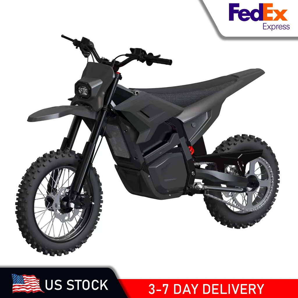 5000W Mid-Drive Electric Dirt Bike 60V 27Ah Lithium Battery 70km/h Adult Off Road Electric Motorcycle with Inverted Front Suspension